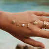 Stainless Steel Clavicle Chain Necklace With Shell Pearl Fish Shape Electroplated 18K Gold