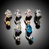 Stainless Steel 4Claw Inlaid Zircon Round Belly Button Ring 4Claw Zirconium Short Nail Belly Button Nail Belly Button Human Body Puncture