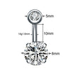 Stainless Steel 4Claw Inlaid Zircon Round Belly Button Ring 4Claw Zirconium Short Nail Belly Button Nail Belly Button Human Body Puncture