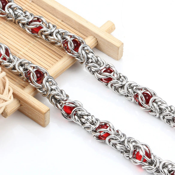 Stainless Steel Clip Red Ball Keel Chain Jewelry For Men And Women Electrolytic High Quality