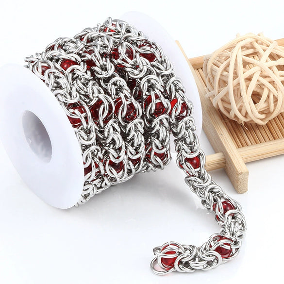 Stainless Steel Clip Red Ball Keel Chain Jewelry For Men And Women Electrolytic High Quality