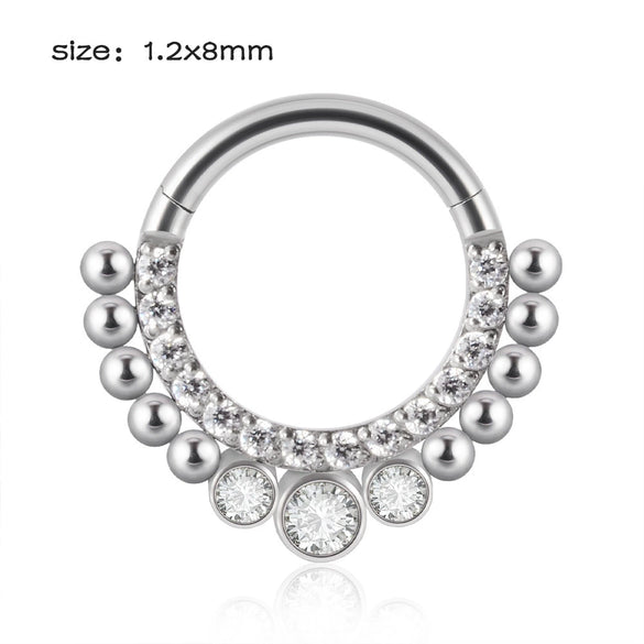 Stainless Steel Closed Nose Ring Welding Ball Dropshaped Round Electroplating Piercing Nose Septum Nail Unisex