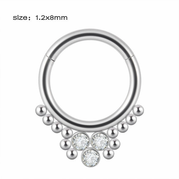 Stainless Steel Closed Nose Ring Welding Ball Dropshaped Round Electroplating Piercing Nose Septum Nail Unisex