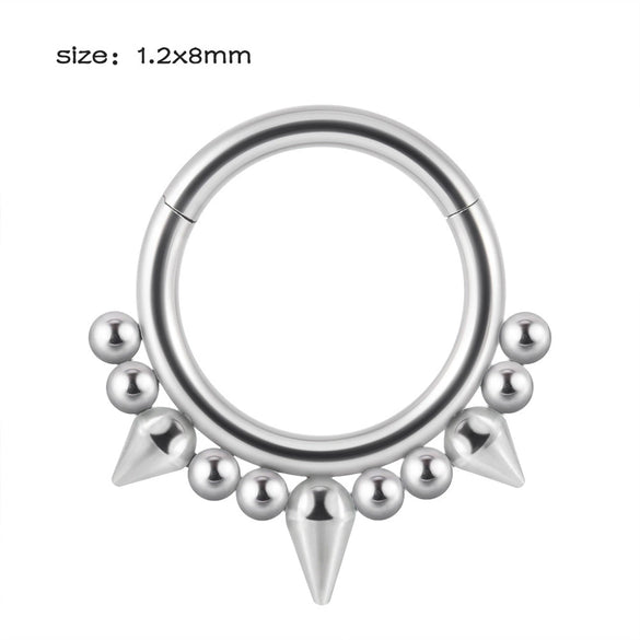 Stainless Steel Closed Nose Ring Welding Ball Dropshaped Round Electroplating Piercing Nose Septum Nail Unisex