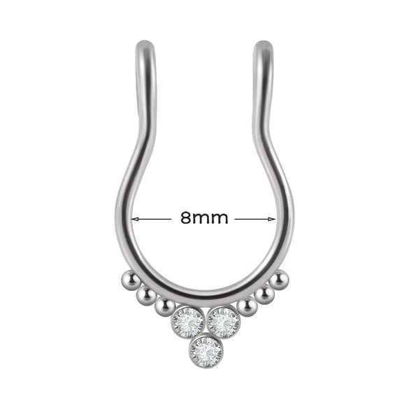 Stainless Steel Closed Nose Ring Welding Ball Dropshaped Round Electroplating Piercing Nose Septum Nail Unisex
