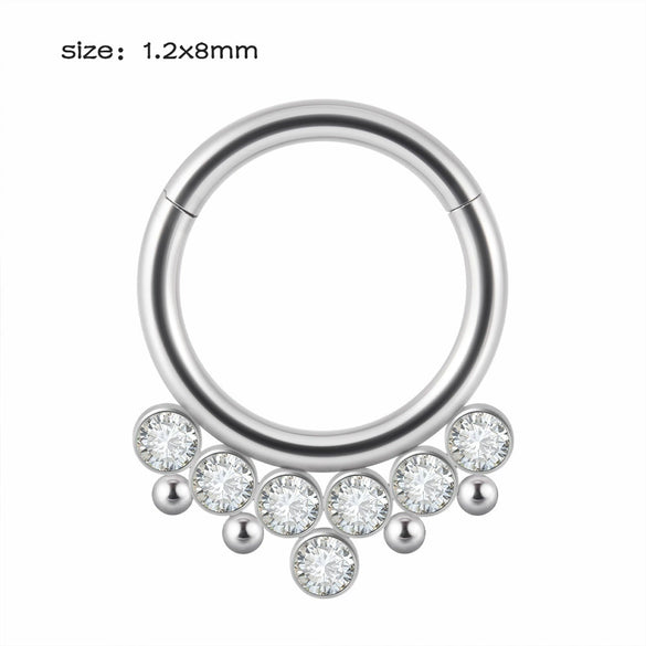 Stainless Steel Closed Nose Ring Welding Ball Dropshaped Round Electroplating Piercing Nose Septum Nail Unisex