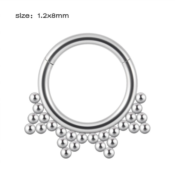 Stainless Steel Closed Nose Ring Welding Ball Dropshaped Round Electroplating Piercing Nose Septum Nail Unisex