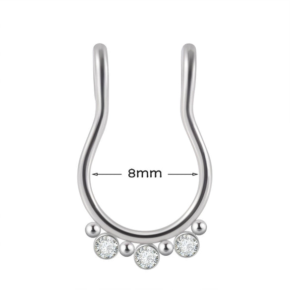 Stainless Steel Closed Nose Ring Welding Ball Dropshaped Round Electroplating Piercing Nose Septum Nail Unisex