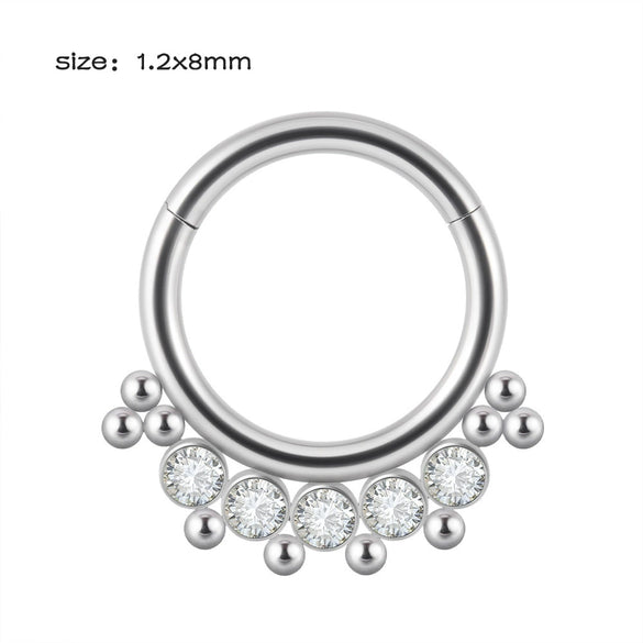 Stainless Steel Closed Nose Ring Welding Ball Dropshaped Round Electroplating Piercing Nose Septum Nail Unisex