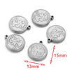 Stainless Steel Coin Round Pendant Necklace With Crown Pattern And Electroplating Treatment For Ladies