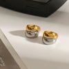 Stainless Steel Color Matching Ear Clip With Geometric Pattern For Women Electroplated No Ear Hole Ear Bone Clip