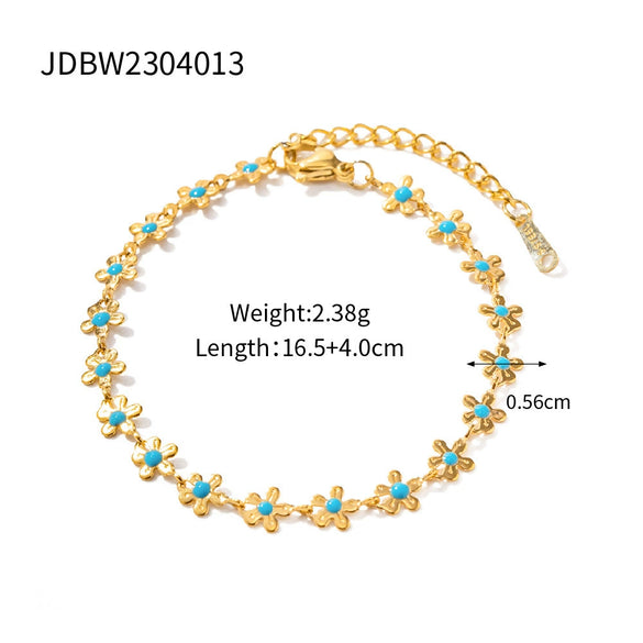 Stainless Steel Color Matching Ring High Grade Earring Titanium Steel Opening Beaded Bracelet With Geometric Design And Electroplating