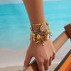 Stainless Steel Colored Conch Shell Bracelet With Electroplating And Cross Pattern For Women