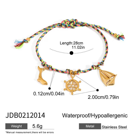 Stainless Steel Colored Conch Shell Bracelet With Electroplating And Cross Pattern For Women