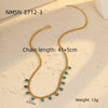 Stainless Steel Colorful Rhinestone Tassel Necklace For Women Electroplated Fashion Jewelry