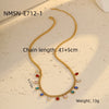 Stainless Steel Colorful Rhinestone Tassel Necklace For Women Electroplated Fashion Jewelry