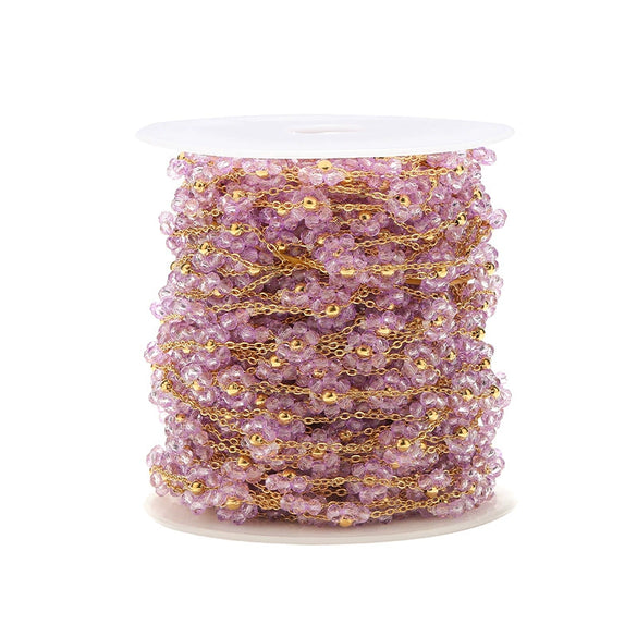 Stainless Steel Colorful Woven Flower Handmade Electroplated Chain For Diy Jewelry Necklace And Bracelet