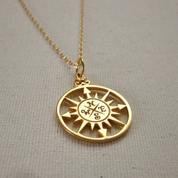 Stainless Steel Compass Cross Pendant With Polished Finish Navigation Inspired Jewelry Wholesale