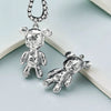 Stainless Steel Compass Pattern Handmade Electroplated Violence Bear Pendant Jewelry