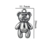 Stainless Steel Compass Pattern Handmade Electroplated Violence Bear Pendant Jewelry