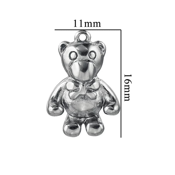 Stainless Steel Compass Pattern Handmade Electroplated Violence Bear Pendant Jewelry