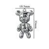 Stainless Steel Compass Pattern Handmade Electroplated Violence Bear Pendant Jewelry