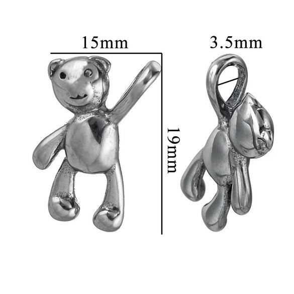 Stainless Steel Compass Pattern Handmade Electroplated Violence Bear Pendant Jewelry