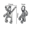 Stainless Steel Compass Pattern Handmade Electroplated Violence Bear Pendant Jewelry