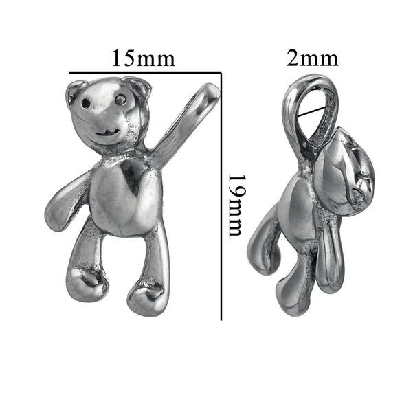 Stainless Steel Compass Pattern Handmade Electroplated Violence Bear Pendant Jewelry