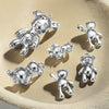 Stainless Steel Compass Pattern Handmade Electroplated Violence Bear Pendant Jewelry