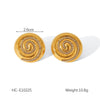 Stainless Steel Conch Earrings Geometric Style Electroplated For Women