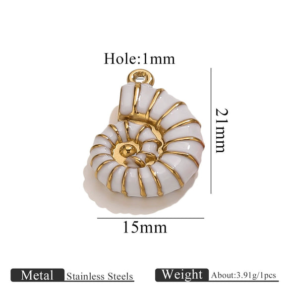 Stainless Steel Conch Multishape Jewelry Pendant Necklace Earrings Accessories With 18K Electroplating