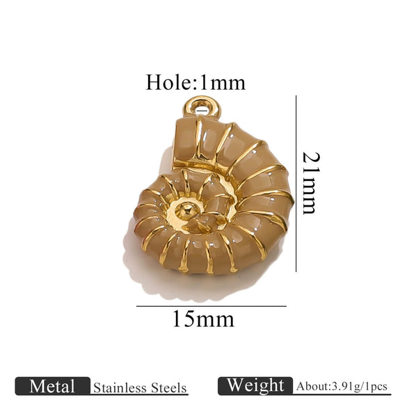 Stainless Steel Conch Multishape Jewelry Pendant Necklace Earrings Accessories With 18K Electroplating