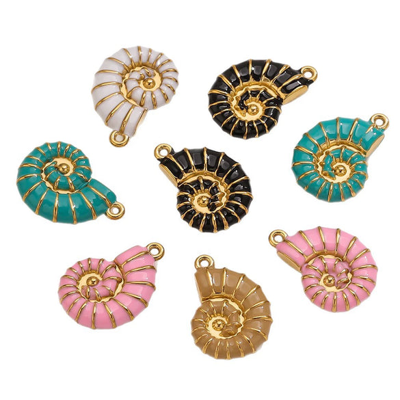 Stainless Steel Conch Multishape Jewelry Pendant Necklace Earrings Accessories With 18K Electroplating