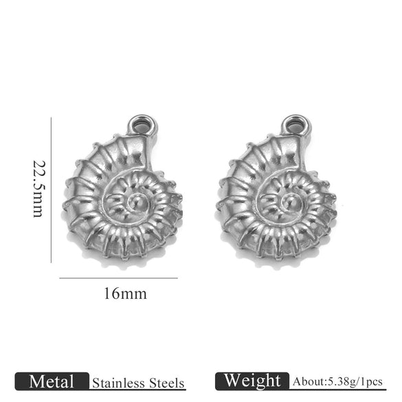 Stainless Steel Conch Multishape Jewelry Pendant Necklace Earrings Accessories With 18K Electroplating