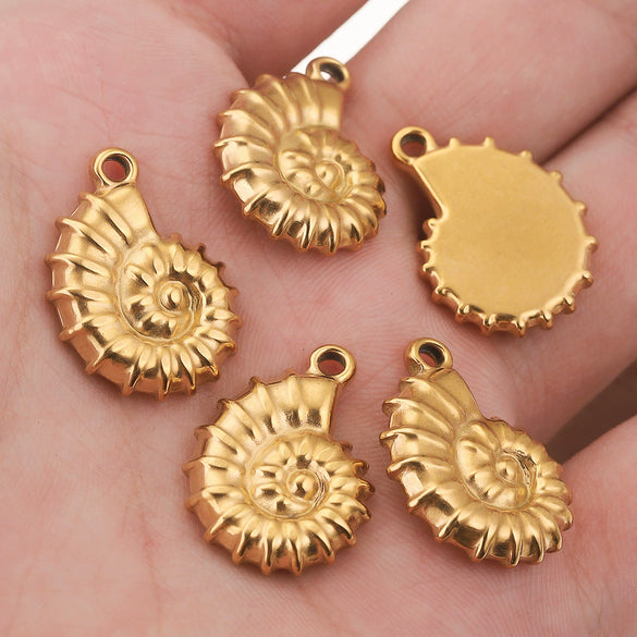 Stainless Steel Conch Multishape Jewelry Pendant Necklace Earrings Accessories With 18K Electroplating