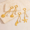 Stainless Steel Conch Sun Single Pendant Electroplated 18K Gold Color Minimalist Jewelry Bikini Buckle