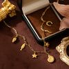 Stainless Steel Conch Turtle Necklace Pendant Furnace Vacuum Electroplated 18K Gold Color Retention