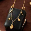 Stainless Steel Conch Turtle Necklace Pendant Furnace Vacuum Electroplated 18K Gold Color Retention
