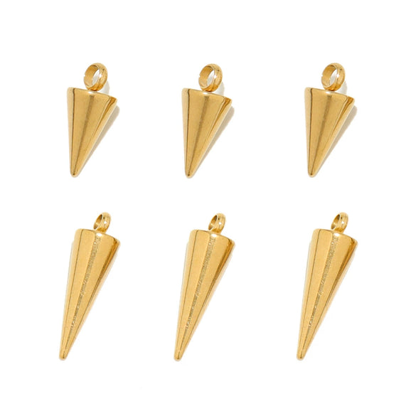 Stainless Steel Cone Pendant Jewelry Accessories Gold Electroplated