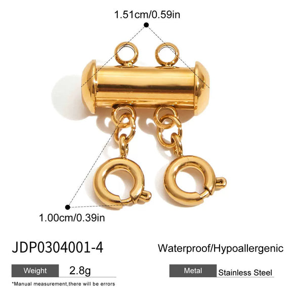 Stainless Steel Connector Layered Buckle Antiknot Folding Necklace Diy Accessories Electroplated