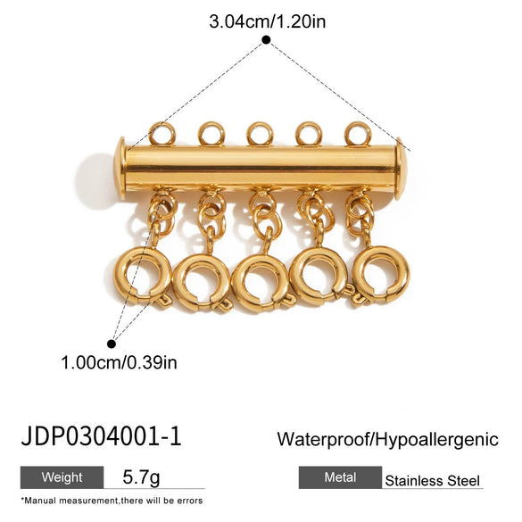 Stainless Steel Connector Layered Buckle Antiknot Folding Necklace Diy Accessories Electroplated