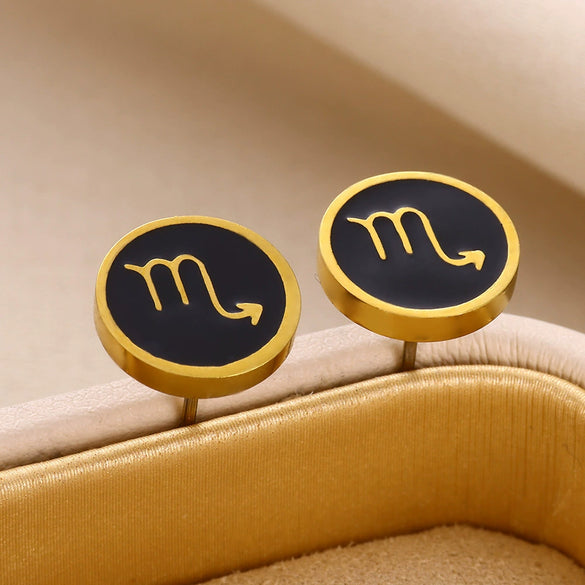Stainless Steel Constellation Electroplated Minimalist Unisex Earrings