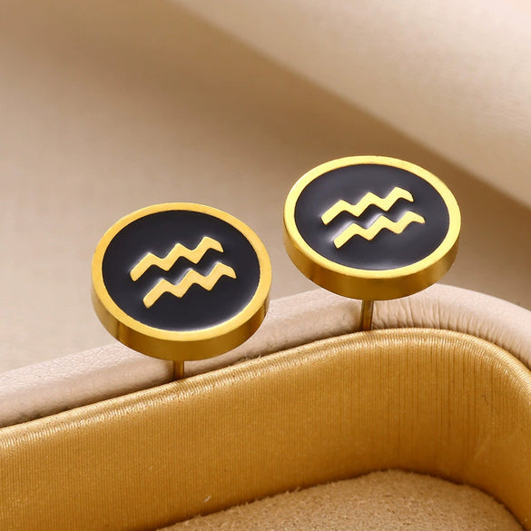Stainless Steel Constellation Electroplated Minimalist Unisex Earrings