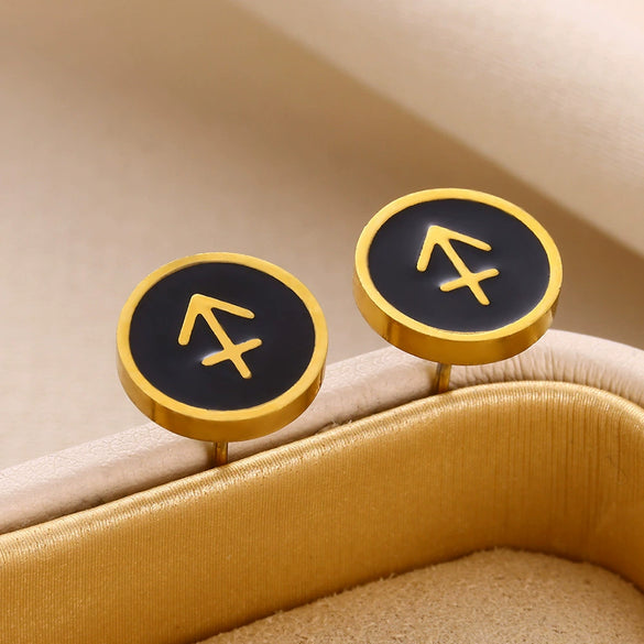 Stainless Steel Constellation Electroplated Minimalist Unisex Earrings