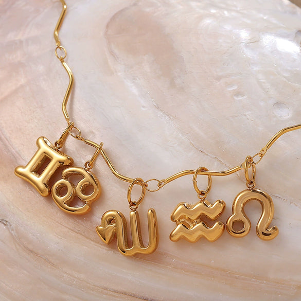 316L Stainless Steel Constellation Necklace Pendant Accessories Fashion Simple Plated 18K Gold