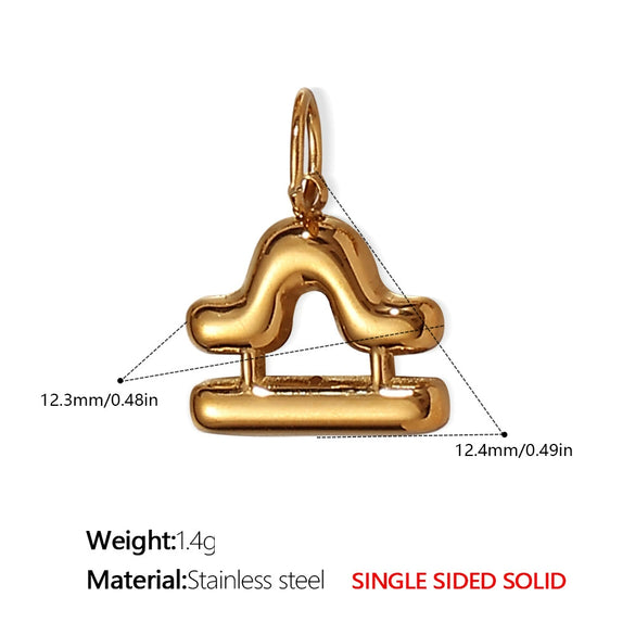 316L Stainless Steel Constellation Necklace Pendant Accessories Fashion Simple Plated 18K Gold