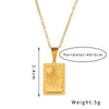 Stainless Steel Constellation Square Sun Moon Pendant O Chain Necklace Electroplated Jewelry