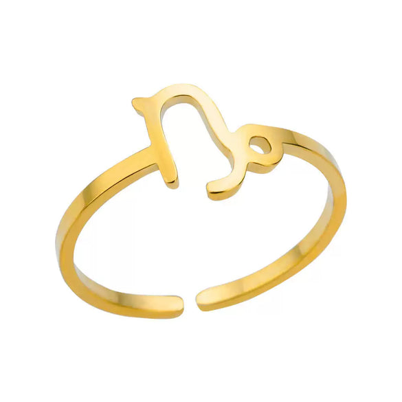 Stainless Steel Constellation Symbol Open Ring Electroplating
