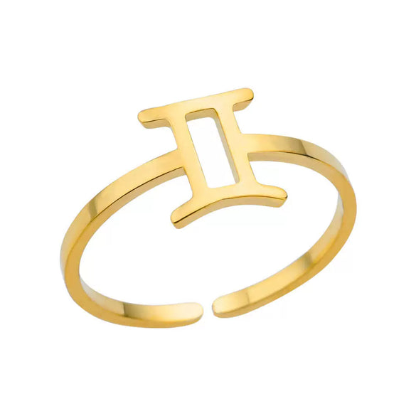 Stainless Steel Constellation Symbol Open Ring Electroplating